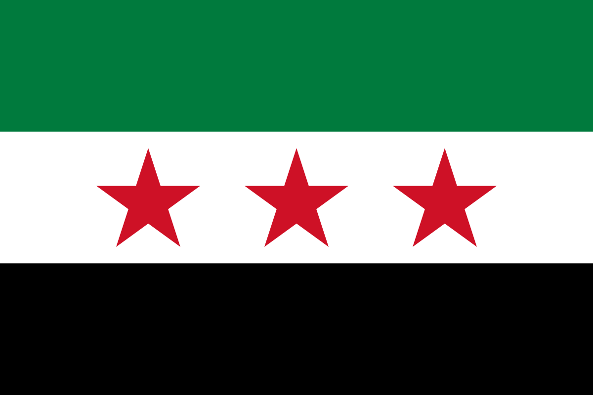 Flagge mit grüner, weißer und schwarzer Fläche und drei roten Sternen symbolisch für Heilmittel und Naturprodukte